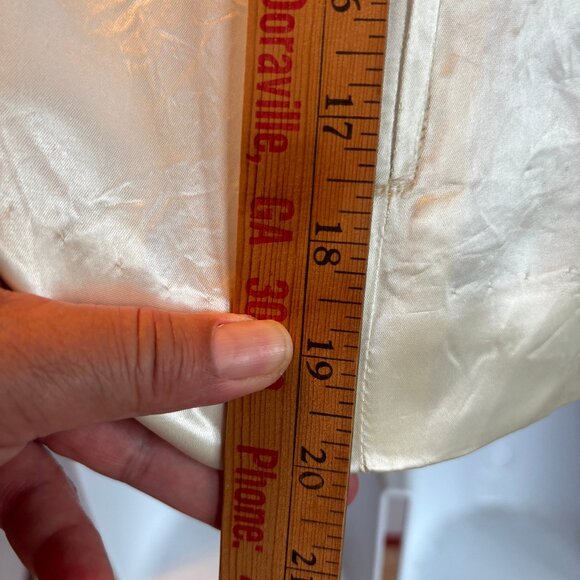 Hand Made Satin High Neck Blouse with Lace Trim and Pearl buttons - Picture 9 of 11